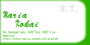 maria kokai business card